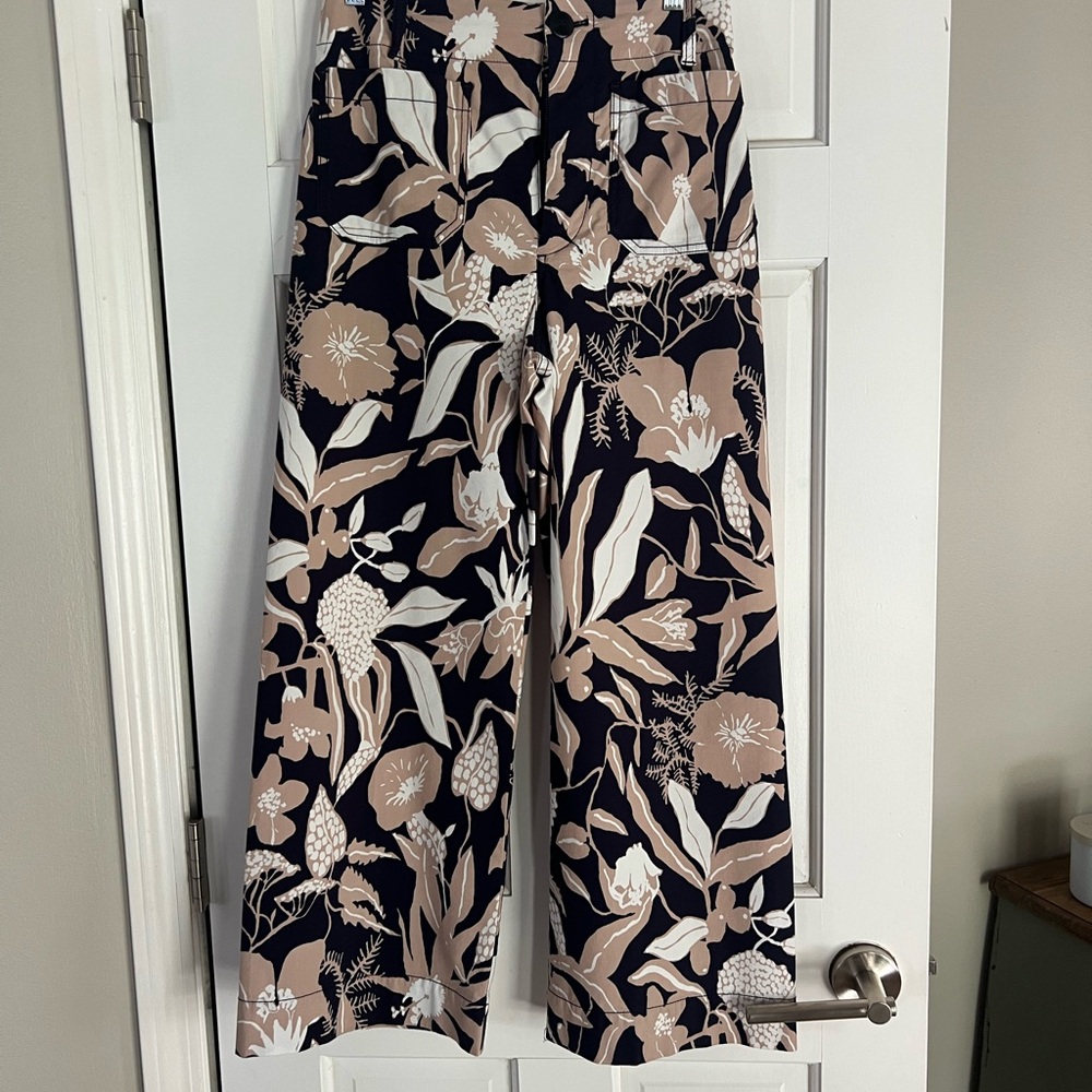 Anthropologie Black and White Cropped Jumpsuit